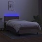 vidaXL Boxspringbett mit Matratze & LED Taupe 90x190 cm Stoff vidaXL Boxspringbett mit Matratze & LED Taupe 90x190 cm Stoff