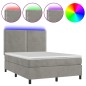 vidaXL Boxspringbett mit Matratze & LED Hellgrau 140x190 cm Samt vidaXL Boxspringbett mit Matratze & LED Hellgrau 140x190 cm Samt