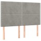 vidaXL Boxspringbett mit Matratze & LED Hellgrau 140x200 cm Samt vidaXL Boxspringbett mit Matratze & LED Hellgrau 140x200 cm Samt