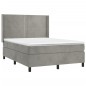 vidaXL Boxspringbett mit Matratze Hellgrau 140x200 cm Samt vidaXL Boxspringbett mit Matratze Hellgrau 140x200 cm Samt