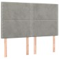 vidaXL Boxspringbett mit Matratze Hellgrau 140x200 cm Samt vidaXL Boxspringbett mit Matratze Hellgrau 140x200 cm Samt