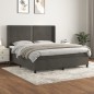 vidaXL Boxspringbett mit Matratze Dunkelgrau 160x200 cm Samt vidaXL Boxspringbett mit Matratze Dunkelgrau 160x200 cm Samt