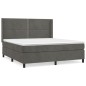 vidaXL Boxspringbett mit Matratze Dunkelgrau 160x200 cm Samt vidaXL Boxspringbett mit Matratze Dunkelgrau 160x200 cm Samt