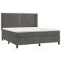 vidaXL Boxspringbett mit Matratze Dunkelgrau 160x200 cm Samt vidaXL Boxspringbett mit Matratze Dunkelgrau 160x200 cm Samt