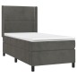 vidaXL Boxspringbett mit Matratze & LED Dunkelgrau 80x200 cm Samt vidaXL Boxspringbett mit Matratze & LED Dunkelgrau 80x200 cm Samt