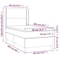 vidaXL Boxspringbett mit Matratze & LED Dunkelgrau 80x200 cm Samt vidaXL Boxspringbett mit Matratze & LED Dunkelgrau 80x200 cm Samt
