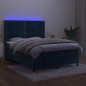 vidaXL Boxspringbett mit Matratze & LED Dunkelblau 140x200 cm Samt vidaXL Boxspringbett mit Matratze & LED Dunkelblau 140x200 cm Samt
