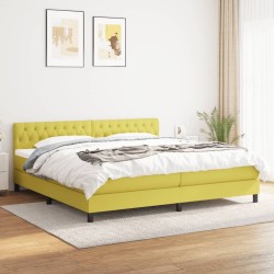 vidaXL Boxspringbett mit Matratze Grün 200x200 cm Stoff