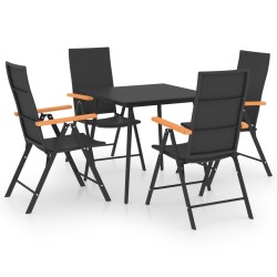 5-tlg. Garten-Essgruppe Schwarz und Braun