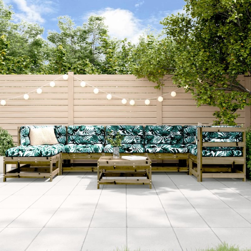 vidaXL 8-tlg. Garten-Lounge-Set Kiefernholz Imprägniert vidaXL 8-tlg. Garten-Lounge-Set Kiefernholz Imprägniert