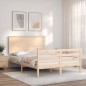 vidaXL Massivholzbett mit Kopfteil 140x200 cm vidaXL Massivholzbett mit Kopfteil 140x200 cm