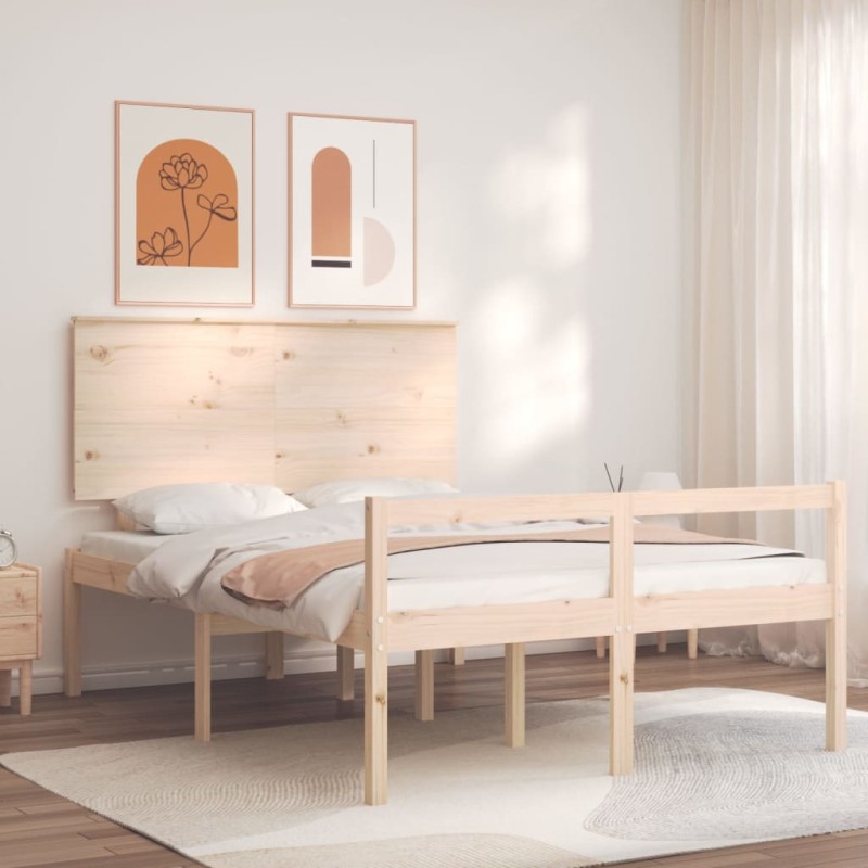 vidaXL Seniorenbett mit Kopfteil 140x200 cm Massivholz vidaXL Seniorenbett mit Kopfteil 140x200 cm Massivholz
