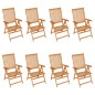 vidaXL Verstellbare Gartenstühle mit Auflagen 8 Stk. Massivholz Teak vidaXL Verstellbare Gartenstühle mit Auflagen 8 Stk. Massivholz Teak