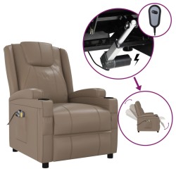 vidaXL Massagesessel Elektrisch Cappuccino-Braun Kunstleder