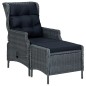 2-tlg. Garten-Lounge-Set mit Auflagen Poly Rattan Dunkelgrau 2-tlg. Garten-Lounge-Set mit Auflagen Poly Rattan Dunkelgrau