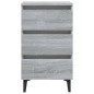 vidaXL Nachttische mit Metallbeinen 2 Stk. Grau Sonoma 40x35x69 cm vidaXL Nachttische mit Metallbeinen 2 Stk. Grau Sonoma 40x35x69 cm