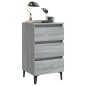 vidaXL Nachttische mit Metallbeinen 2 Stk. Grau Sonoma 40x35x69 cm vidaXL Nachttische mit Metallbeinen 2 Stk. Grau Sonoma 40x35x69 cm