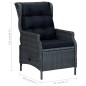 2-tlg. Garten-Lounge-Set mit Auflagen Poly Rattan Dunkelgrau 2-tlg. Garten-Lounge-Set mit Auflagen Poly Rattan Dunkelgrau