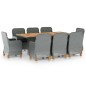 vidaXL 9-tlg. Garten-Essgruppe mit Auflagen Poly Rattan Hellgrau vidaXL 9-tlg. Garten-Essgruppe mit Auflagen Poly Rattan Hellgrau