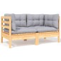 vidaXL 6-tlg. Garten-Lounge-Set mit Grauen Kissen Kiefer Massivholz vidaXL 6-tlg. Garten-Lounge-Set mit Grauen Kissen Kiefer Massivholz