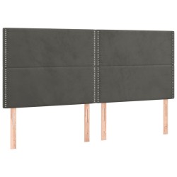 vidaXL Kopfteile 4 Stk. Dunkelgrau 80x5x78/88 cm Samt