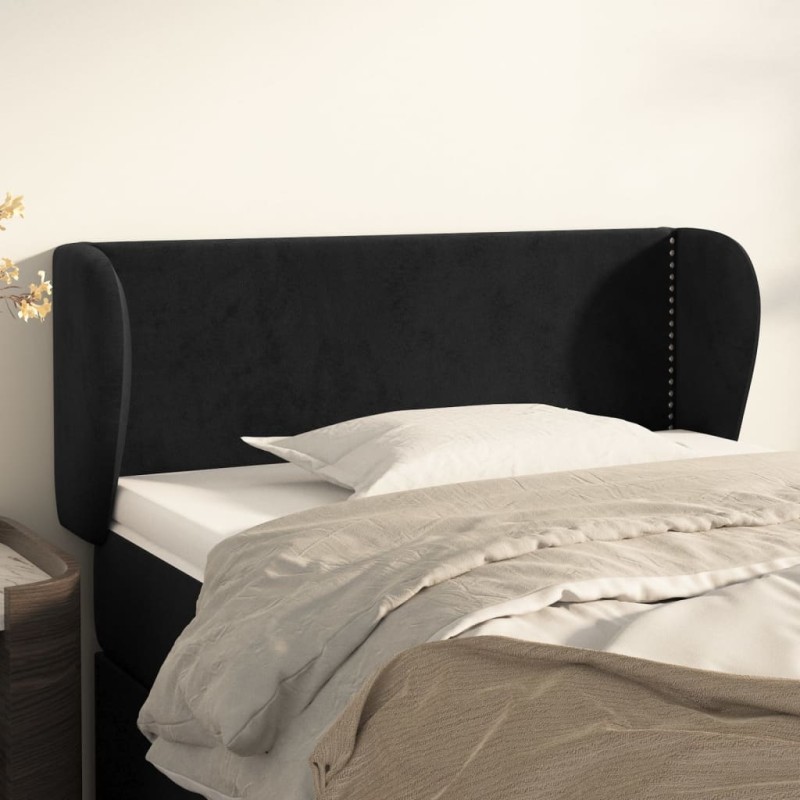 vidaXL Kopfteil mit Ohren Schwarz 93x23x78/88 cm Samt vidaXL Kopfteil mit Ohren Schwarz 93x23x78/88 cm Samt