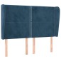 vidaXL Kopfteil mit Ohren Dunkelblau 147x23x118/128 cm Samt