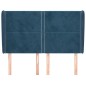 vidaXL Kopfteil mit Ohren Dunkelblau 147x23x118/128 cm Samt