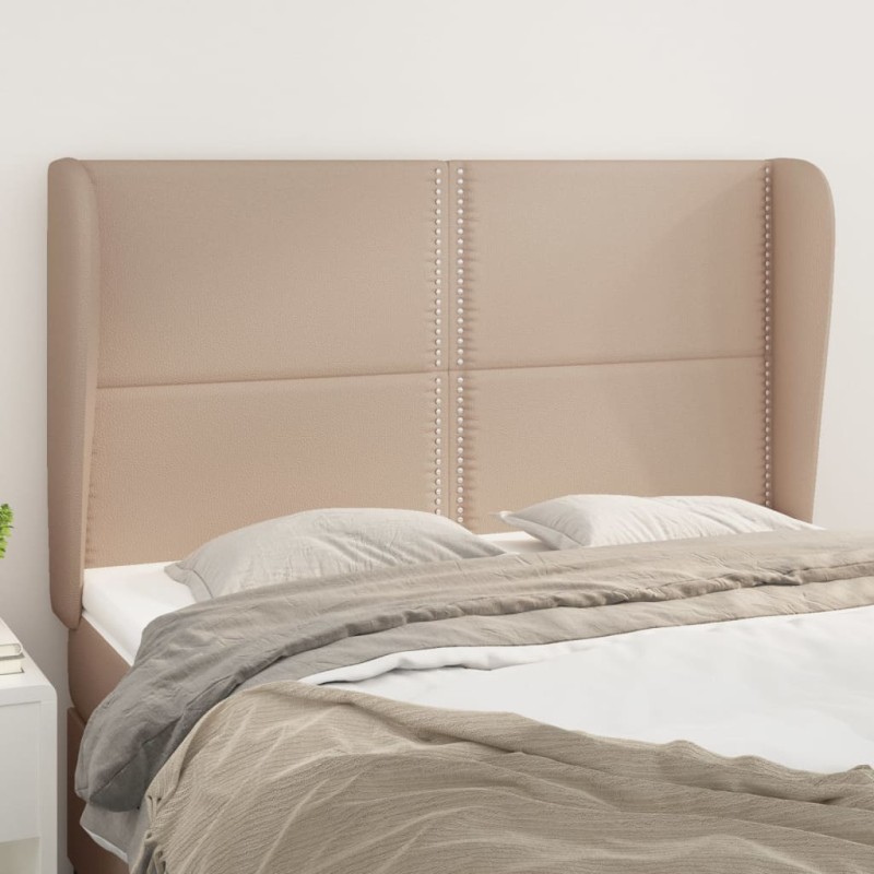 vidaXL Kopfteil mit Ohren Cappuccino-Braun 147x23x118/128cm Kunstleder vidaXL Kopfteil mit Ohren Cappuccino-Braun 147x23x118/128cm Kunstleder