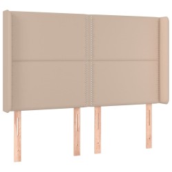 vidaXL Kopfteil mit Ohren Cappuccino-Braun 147x16x118/128cm Kunstleder