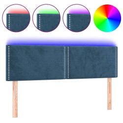 vidaXL LED Kopfteil Dunkelblau 144x5x78/88 cm Samt