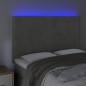 vidaXL LED Kopfteil Hellgrau 144x5x118/128 cm Samt