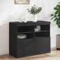 vidaXL Sideboard mit LED-Leuchten Schwarz 81x37x67 cm vidaXL Sideboard mit LED-Leuchten Schwarz 81x37x67 cm