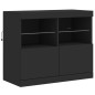 vidaXL Sideboard mit LED-Leuchten Schwarz 81x37x67 cm vidaXL Sideboard mit LED-Leuchten Schwarz 81x37x67 cm