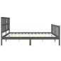 Massivholzbett mit Kopfteil Grau 200x200 cm Massivholzbett mit Kopfteil Grau 200x200 cm