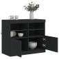 vidaXL Sideboard mit LED-Leuchten Schwarz 81x37x67 cm vidaXL Sideboard mit LED-Leuchten Schwarz 81x37x67 cm
