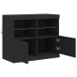 vidaXL Sideboard mit LED-Leuchten Schwarz 81x37x67 cm vidaXL Sideboard mit LED-Leuchten Schwarz 81x37x67 cm