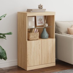 vidaXL Sideboard mit LED-Leuchten Sonoma-Eiche 60,5x37x100 cm