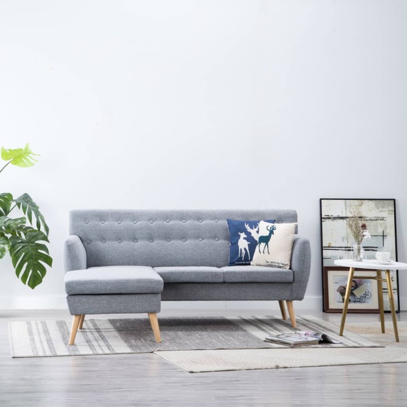 vidaXL Sofa L-Form Stoff 171,5x138x81,5 cm Hellgrau vidaXL Sofa L-Form Stoff 171,5x138x81,5 cm Hellgrau