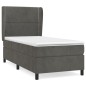 vidaXL Boxspringbett mit Matratze Dunkelgrau 80x200 cm Samt vidaXL Boxspringbett mit Matratze Dunkelgrau 80x200 cm Samt