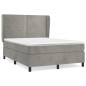 vidaXL Boxspringbett mit Matratze Hellgrau 140x190 cm Samt vidaXL Boxspringbett mit Matratze Hellgrau 140x190 cm Samt
