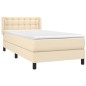 vidaXL Boxspringbett mit Matratze Creme 90x190 cm Stoff vidaXL Boxspringbett mit Matratze Creme 90x190 cm Stoff