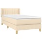 vidaXL Boxspringbett mit Matratze Creme 90x190 cm Stoff vidaXL Boxspringbett mit Matratze Creme 90x190 cm Stoff