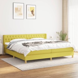 vidaXL Boxspringbett mit Matratze Grün 200x200 cm Stoff