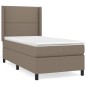 vidaXL Boxspringbett mit Matratze Taupe 90x190 cm Stoff vidaXL Boxspringbett mit Matratze Taupe 90x190 cm Stoff
