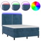 vidaXL Boxspringbett mit Matratze & LED Dunkelblau 140x200 cm Samt vidaXL Boxspringbett mit Matratze & LED Dunkelblau 140x200 cm Samt