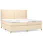 vidaXL Boxspringbett mit Matratze Creme 200x200 cm Stoff vidaXL Boxspringbett mit Matratze Creme 200x200 cm Stoff