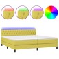 vidaXL Boxspringbett mit Matratze & LED Grün 200x200 cm Stoff vidaXL Boxspringbett mit Matratze & LED Grün 200x200 cm Stoff