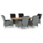 vidaXL 7-tlg. Garten-Essgruppe mit Auflagen Poly Rattan Hellgrau vidaXL 7-tlg. Garten-Essgruppe mit Auflagen Poly Rattan Hellgrau