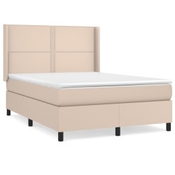 vidaXL Boxspringbett Matratze Cappuccino-Braun 140x200cm Kunstleder